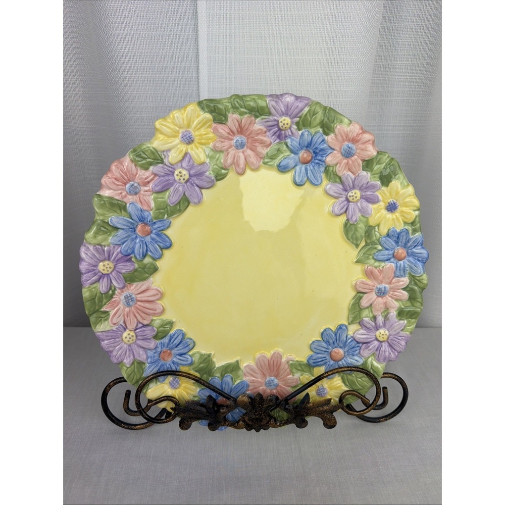 Carol Eldridge Silvestri Floral Dinnerware Plate Dish Bowls Pastel 3D Cottage